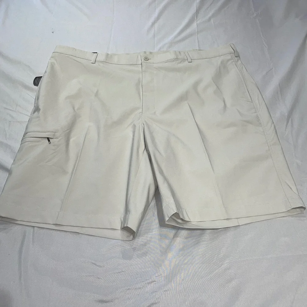 Greg Norman Mens Protek Performance Golf Shorts Beige Stone Size 44 NWT